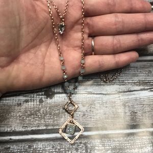 Druzy Quarts 2 piece necklace set by Apt 9